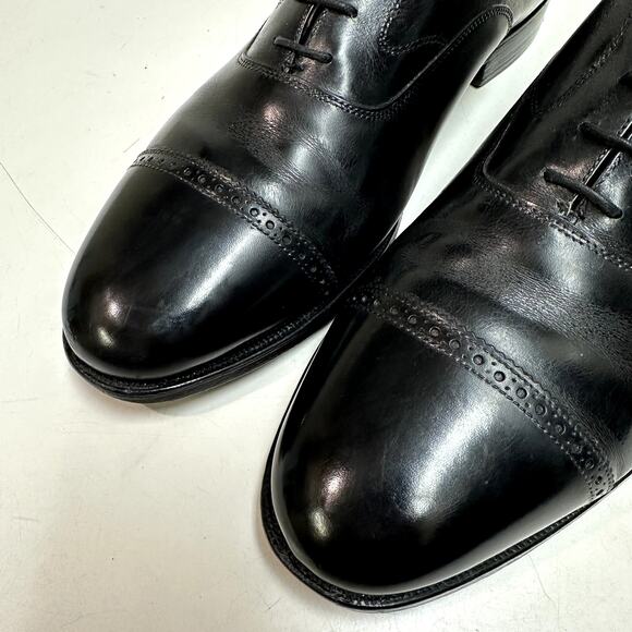 Crockett & Jones x Peal & Co. x Brooks Brothers Cap Toe Oxford Black Calf 11.5 E - Picture 7 of 12